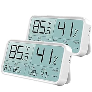 BFOUR Indoor hygrometer, digitale thermometer, hygrometer, vochtigheid, thermo-hygrometer, vochtigheidsmeter, kamertemperatuur meter