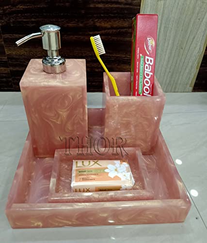 Ensemble de salle de bain de luxe rose layette chic 4 pièces - 3