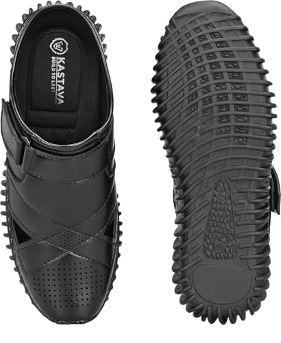 Image of KASTAVA KS 102X Comfortable Premium Synthetic Casual Sandals | Adjust Velcro Closure | Lightweight Everyday Wear Sandals for Men