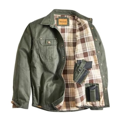 Venado Bountyman Cotton Suede Carry Shirt Jacket - Chore Coat for Men (Olive, Large) Cover