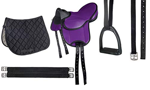 Include gualdrappa HKM Set Sella-9346 Viola Taglia Unica