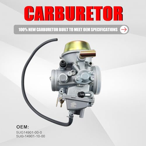 Image of Carburetor for Yamaha Rhino 660 YFM660 YXR660FA YXR660FSE YXR660FH YXR660 Hunter UTV ATV 2004 2005 2006 2007 ATV 5UG14901-00-0 5UG-14901-10-00