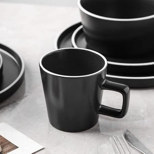 Stone Lain Allison Stoneware Dish Set, 32-Piece Round Dishes For 8, Black And White #TOP3