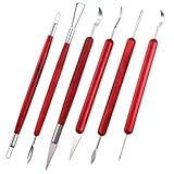Clay Sculpting Tools Set 6PCS Wooden Double-Sided DIY Polymer Carving Tool Kit for Ceramic Modeling Air Dry Clay, Pottery Tools for Embossing, Fondant, Crafts, Styling Beginners