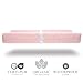 Organic Cotton Contoured Baby Changing Pad w/Waterproof Foam Mattress, Includes Soft, Removable & Washable Cover, Safety Strap, Non-Slip Bottom, Topper for Standard Size Infant Diaper Table & Dresser