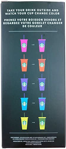Starbucks Summer 2022 Color Change Venti Cold Cups with Straws (24oz, Pack of 5)