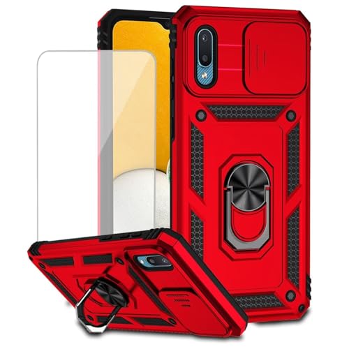 Coque Samsung A02 avec protège-caméra coulissant et béquille rotative