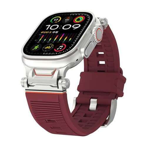 Correa de silicona de lujo para iWatch Ultra 2 con conector metálico