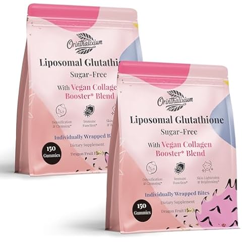 Liposomal Glutathione Gummies 1000MG - Reduced L-Glutathione for Antioxidant - Sugar Free Glutathione Supplement with Vitamin C, Vegan Collagen Gummies for Liver Detox, Glowing Skin - 300 Gummies Cover