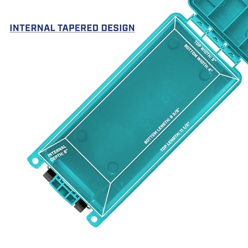Image of Sheffield 12633 Ammo Storage Box, Stackable .30 Cal Field Boxes, Water and Dust Resistant, Lockable Storage Box with Handle, Secures Hunting Gear, Supplies, and Bullets, Made in USA, Teal,(Pack of 6)