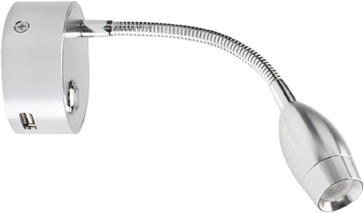 2 W LED Headboard Reading Light Touch Dimmable USB Charging Port Hose Light Reading Wall Lamp(Black,White Light)