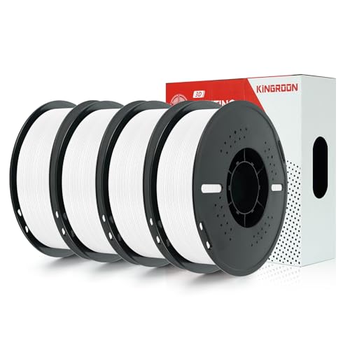 Image of Kingroon PETG 3D Printer Filament, Dimensional Accuracy + /- 0.03 mm, 1 kg Spool(2.2lbs), 1.75mm, 4KG White