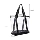 Large Clear Tote Bag, Fashion PVC Shoulder Handbag for Women, Clear Stadium Bag for Security Travel,Shopping,Sports and Work, 1 Pack, 1 Pack - Image 3