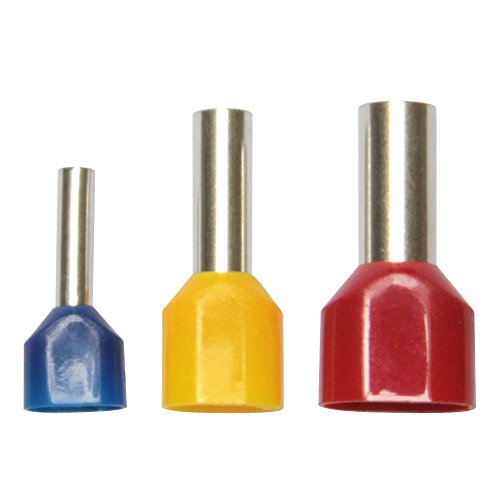 100 isoliert zweiadrige Aderendhülsen 2x2,5mm² Länge 12mm in blau Twin Duo Endhülse Cover