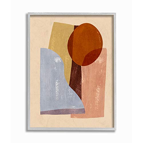 Stupell Industries 'Abstract Colorblock Shapes Brown'| Framed Giclee Art