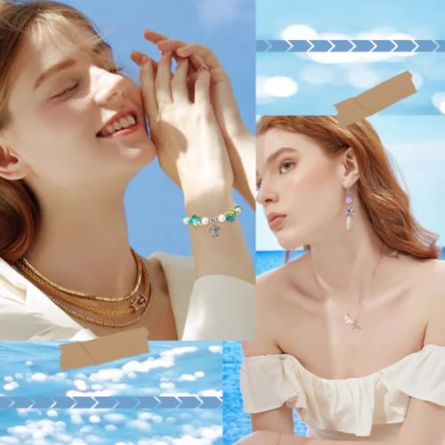 Cuentas de caballito de mar y elementos del océano para crear collares y pulseras de moda 6