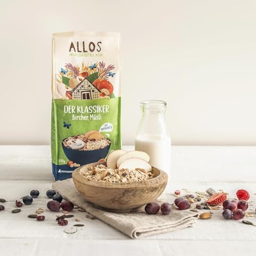 Allos Der Klassiker Bircher Müsli | Müsli ohne Zucker | Bio Müsli | Früchte Müsli | Haferflocken | Frühstückscerealien | vegan | 2kg