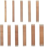 Bamboo Knitting Needles Set, 13CM 55 Pieces Double Pointed Knitting Needles from 2.0mm-5.0mm for Socks Gloves Hats and Scarves