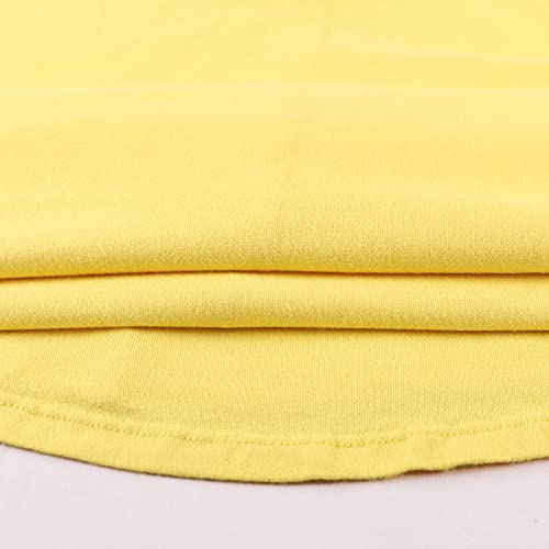 Hombres Camisetas de Cuello Manga Corta Corte Muscular Camisetas para Culturismo 100% algodón Lavado T1304 sueltoAmarillo S