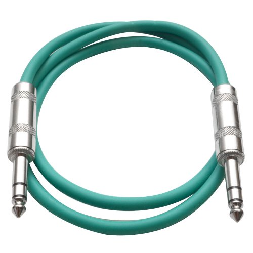 Seismic Audio SATRX-3 Green 6 cables patch 3 pies TRS macho miniatura 2