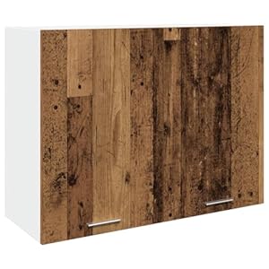 vidaXL Hangkast 80x31x60 cm bewerkt hout oud houtkleurig, keukenkast, kast, wandgemonteerde kast, opbergkast, wandkast, zwevende kast, keukenmeubilair