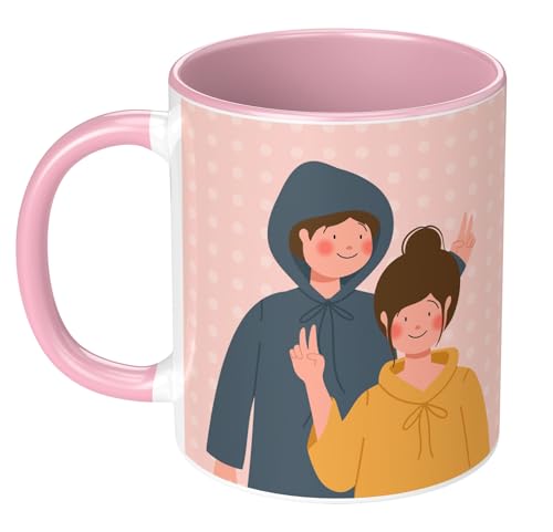 Image of Raksha Bandhan Gifts Printed Mug with Keychain Best Rakhi Combo Gift for Brother & Sister Rakshabandhan Return Gifts for Sister White 350ml Coffee Mug(Pack of 5)(Combo Set)(RMCKRCG402)