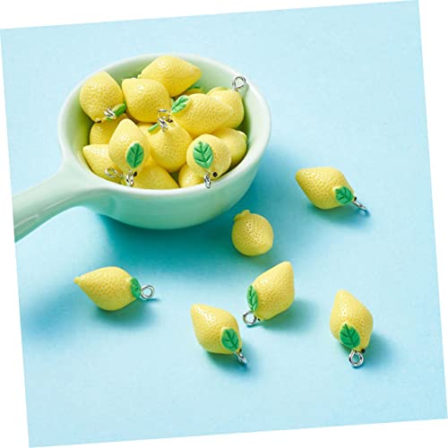 OSALADI 10 Pçs Pingente De Limão Colar De Garrafa Mini Pingentes De Resina Mini Chaveiro Contas De L