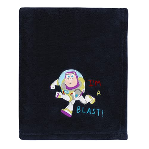 Couverture bébé Toy Story Disney bleue en velours doux avec applique extraterrestre