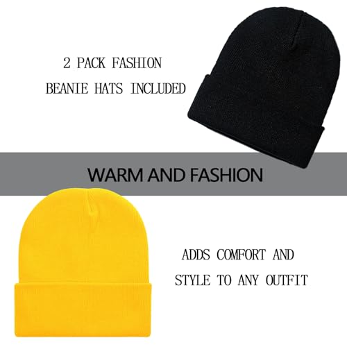 Image of ZOORON 1&2 Pack Beanie for Men Women Slouchy Beanie Hats Winter Knit Caps Soft Ski Hat Unisex