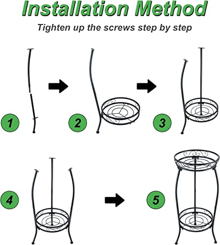 Sunoak Metal Plant Stand,Indoor/Outdoor Flower Pot Holder Shelf/Wrought Iron Planter Display Rack/Heavy Duty Potted Flower Pot Organizer/Corner Vertical Shelves For Room Patio Lawn Garden Balcony #TOP4