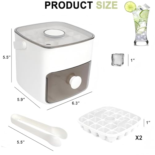 Image of Ice Cube Trays with Lid and Storage Bin Ice Maker for Freezer