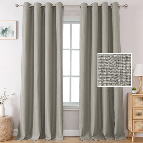 H.VERSAILTEX Linen Blackout Curtains Linen Curtains 84 Thermal Insulated Grommet