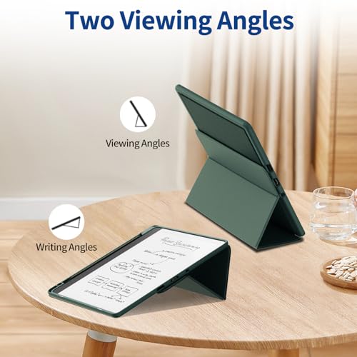 Image of Sanyetral Trifold Protective Case with Auto Sleep Wake Function, Not for Nokia Remarkable TCL -Dark Green