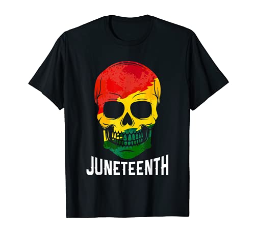 Cráneo Juneteenth Día de la Libertad Afroamericano Negro Orgullo Camiseta
