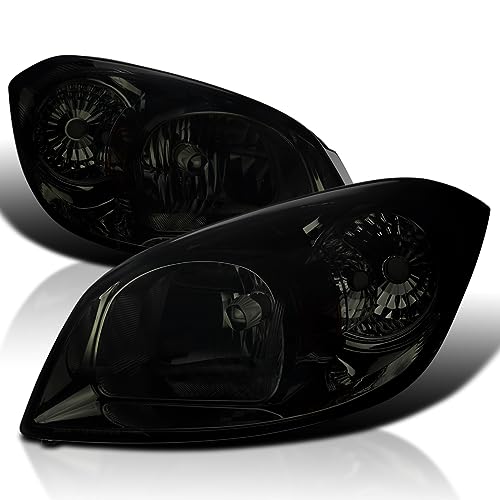 SPEC-D TUNING Chrome Smoke Headlights Compatible with 2005-2010 Chevy Cobalt 2005-2006 Pontiac Pursuit 2007-2009 Pontiac G5 L+R Pair Head Light Lamp Assembly