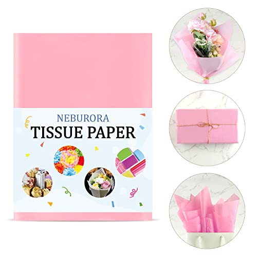 NEBURORA 120 Sheets Pink Tissue Paper 14 x 20 Inches Hot Pink Wrapping Tissue Paper Bulk Pink Wrap Paper Sheets for Gift Bags Packaging Floral Filler Birthday Baby Shower Wedding Valentine\'s Day Decor
