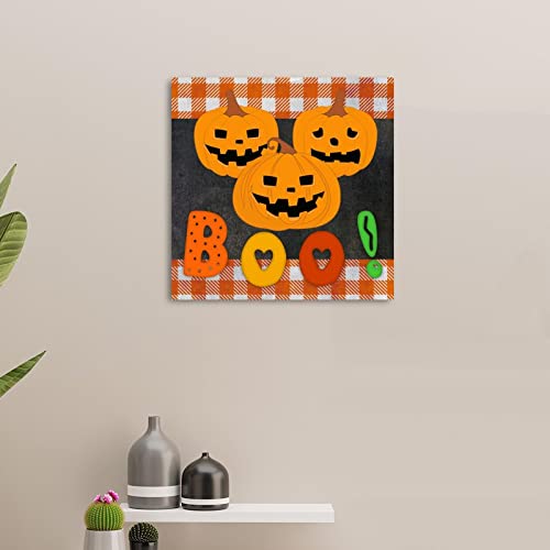 Plaque en bois de citrouille pour remplacer les decorations en plastique d'Halloween - 5