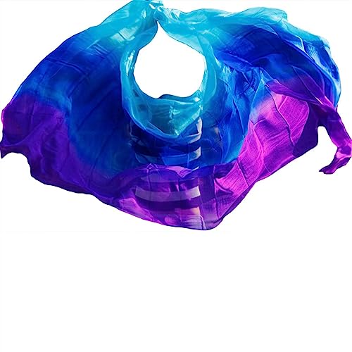 Voiles de soie de danse du ventre dégradé rose de haute qualité 250cm