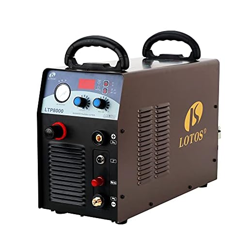 Lotos LTP8000 80 A Plasma Cutter with Pilot ARC Metal Cutter, 1 inch Clean Cut, Brown