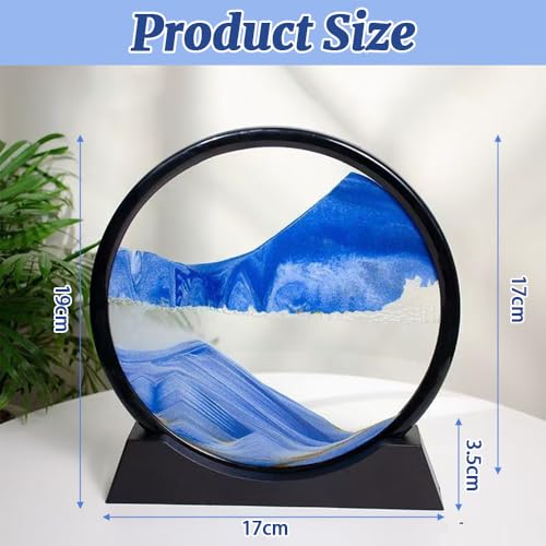 Calenxy Bewegendes Sandbild, 17cm Sandbilder zum Drehen 3D Sandscape, Sandmalerei, Sanduhr Deko Sandbild Geschenke für Büro Wohnzimmer Schreibtisch Erwachsene Kinder
