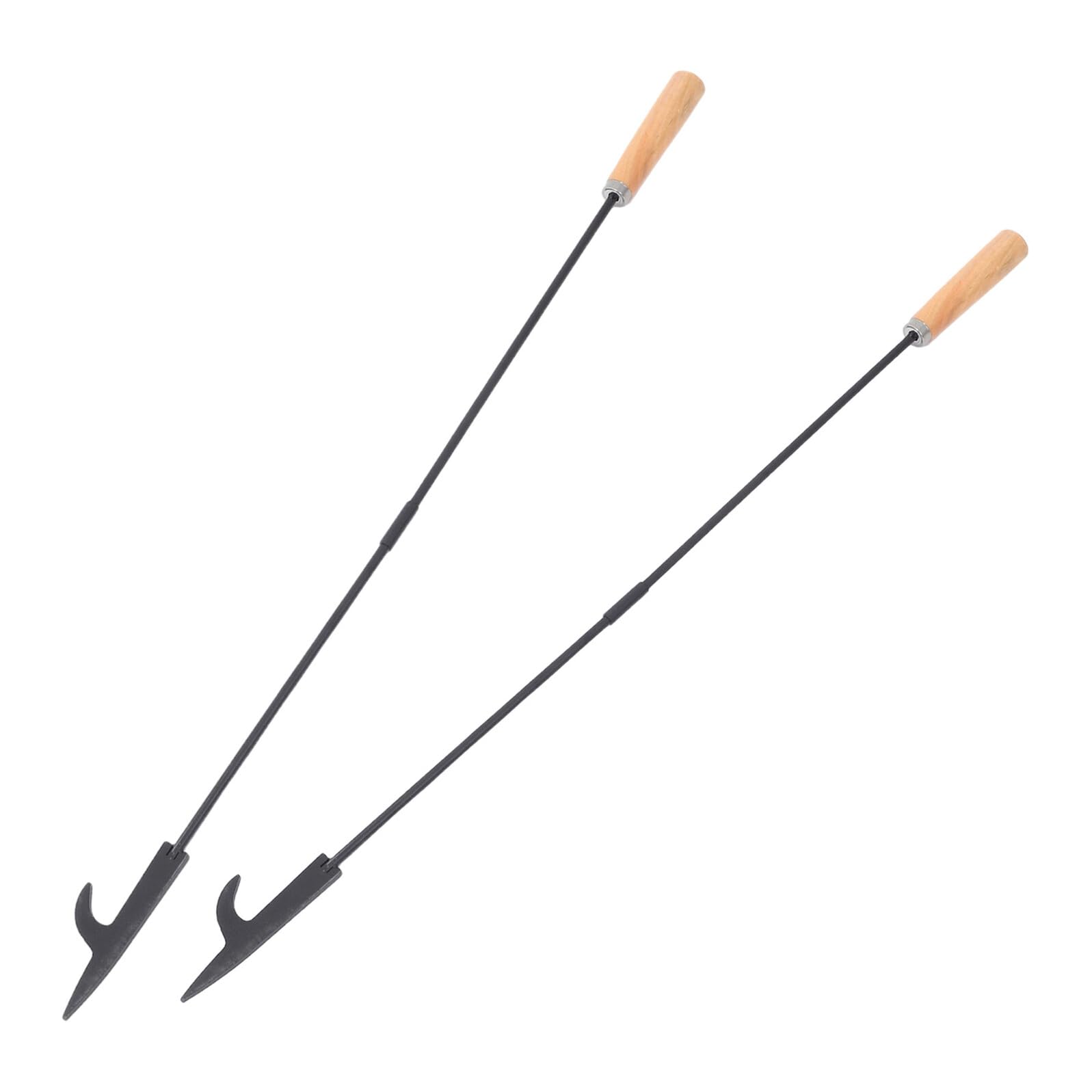 Toyvian 2 Stück Feuerstahl mit Holzgriff Zusammensteckbar Handlicher Kamin Feuerstellen-stock für Sichere Holzhandhabung Vielseitig Einsetzbar für Indoor Kamin und Outdoor Feuerstelle
