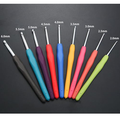 Image of Crochet Kit with Soft Grip Handles - Full Crochet Hook Set for Beginners & Yarn Lovers - Ergonomic Crochet Tools for DIY Craft & Gifting (Multicolor Hook KIT)