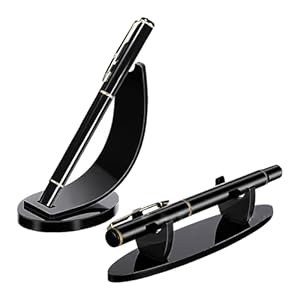 2 Pcs Acrylic Desk Pen Holders Desk Top Single Pen Holders Ballpoint Pen Display Racks Pencil Display Stands Desktop Pen Organizers for Home School Office Black