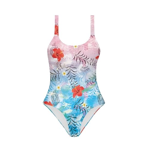 Image of Girls One Piece Swimsuit Beach Sport Athletic Bathing Suits Quick Dry Summer Hawaiian Swimwear for Teens Size 7-20