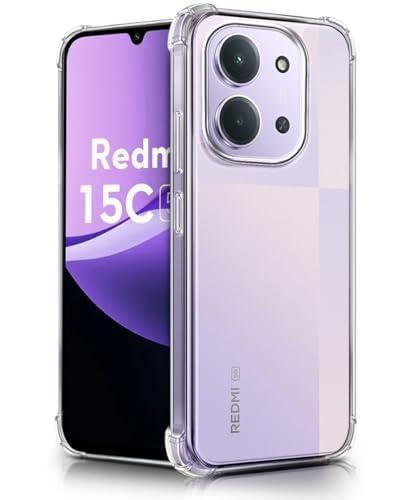 Image of WOW IMAGINE Ultra-Hybrid Crystal Clear Back Case for Mi Redmi 15C 5G | Poco C85 5G | Shockproof Design | Camera Protection Bump | Hard Mobile Back Cover with Cushioned Edges - Transparent
