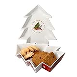 DEKO HIGHLIGHT - Die weihnachtliche Servierplatte aus weißem Porzellan hat ein feierliches weihnachtliches Dekor - so ist die Kuchen-Servierplatte ein Blickfang auf jedem Adventstisch