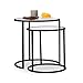 Produktbild Relaxdays, schwarz Beistelltische 2er Set, Satztisch, Sofatisch, mit Glasplatte, untereinander passend, HBT 50,5x50x50cm, Standard