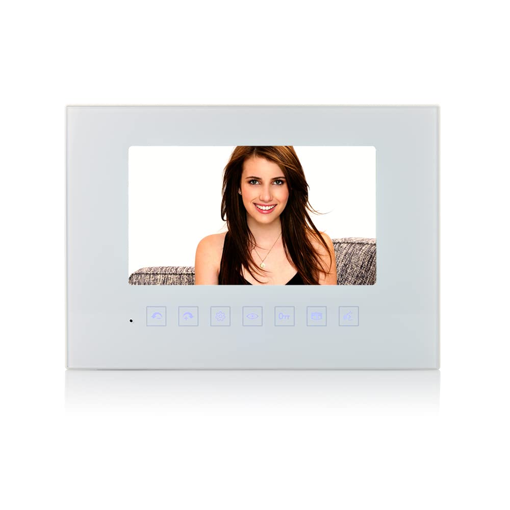 MATHFEL Video-Türsprechanlage 2-Draht Bus IP | 3-Familienhaus Klingelanlage | 3× 7 Zoll WLAN-Monitor weiß | Edelstahl Unterputz-Außenstation | Video Gegensprechanlage mit App