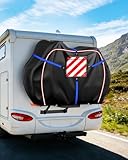 SUPAREE Fahrradabdeckung 2 Fahrräder Wasserdicht Fahrradhülle Transport Fahrradabdeckung Heckträger Wohnmobil mit Warntasche (nur Tasche) und Rückseitiger Befestigung Schlitz UV-geschützt