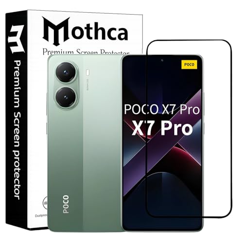 Image of Mothca Military-Grade Tempered Glass Screen Protector Compatible for Poco X7 Pro with Edge to Edge Coverage - Case Friendly, Anti-Scratch & Bubble-Free Installation Kit